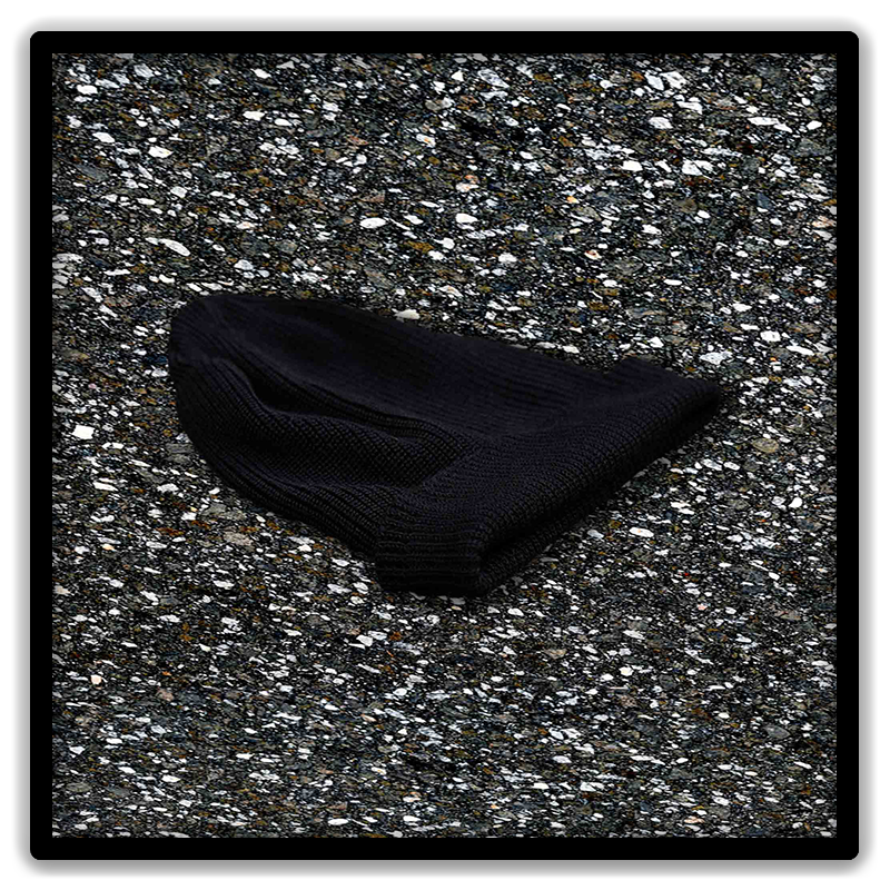 military watch cap with ribbed knit and folded cuff